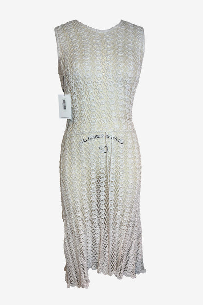Hand Crochet Cotton Sheath Midi Dress Set