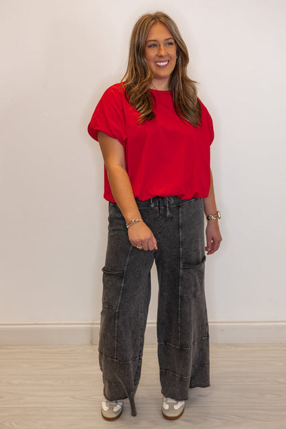 black wide leg comfy everyday pants