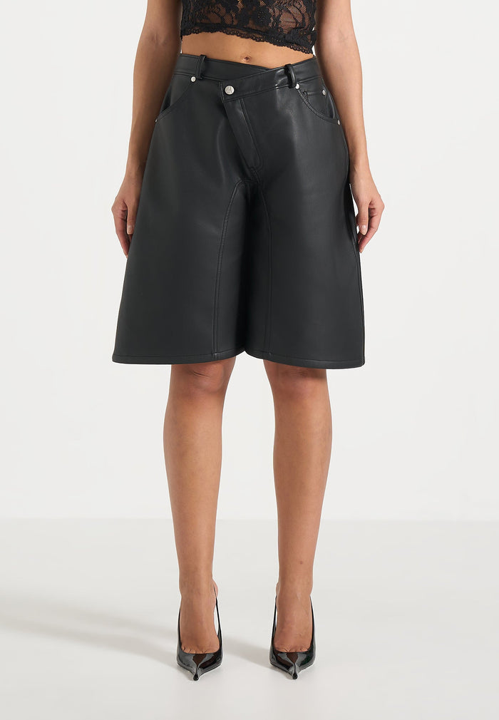 hazel-leather-wrapover-bermuda-shorts-black