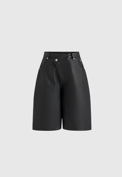 hazel-leather-wrapover-bermuda-shorts-black