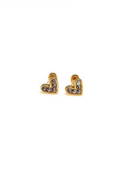 Sparkly gold heart earrings