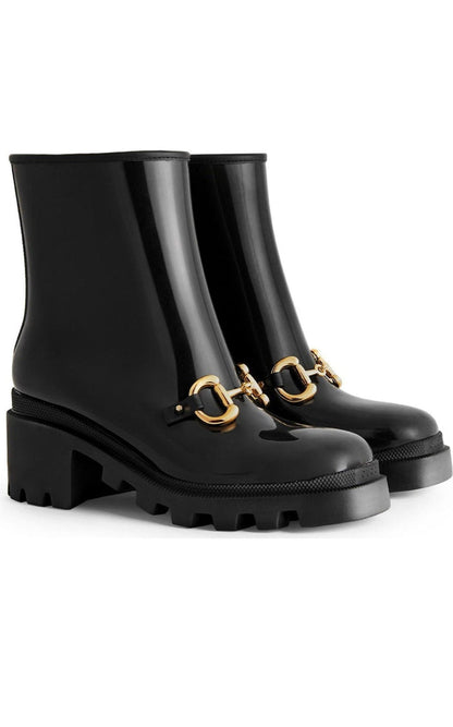 Gucci Horsebit - Detailed Heeled Rubber Rain Boots - Runway Catalog