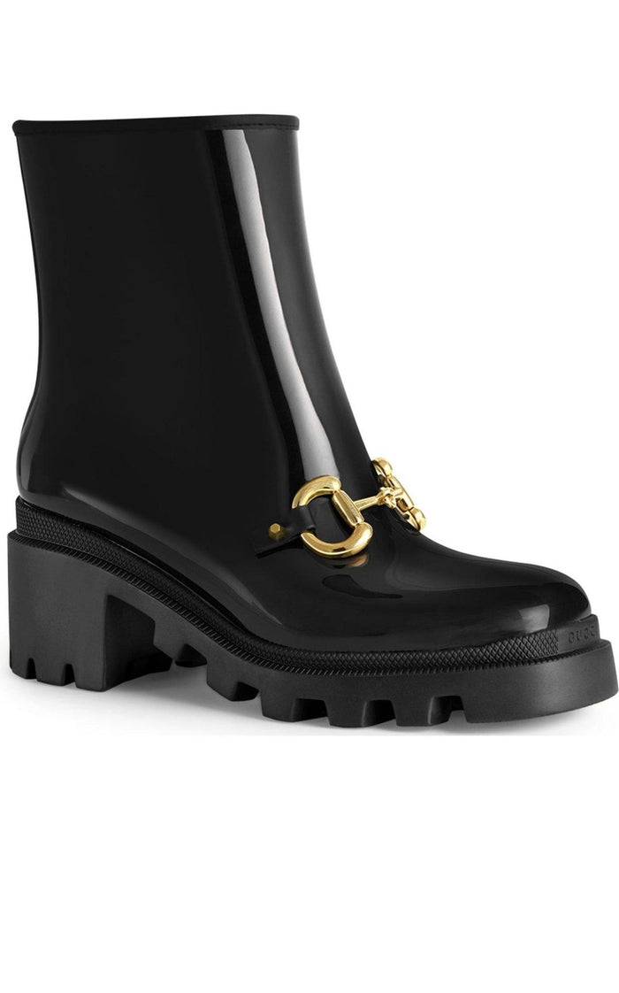 Gucci Horsebit - Detailed Heeled Rubber Rain Boots - Runway Catalog
