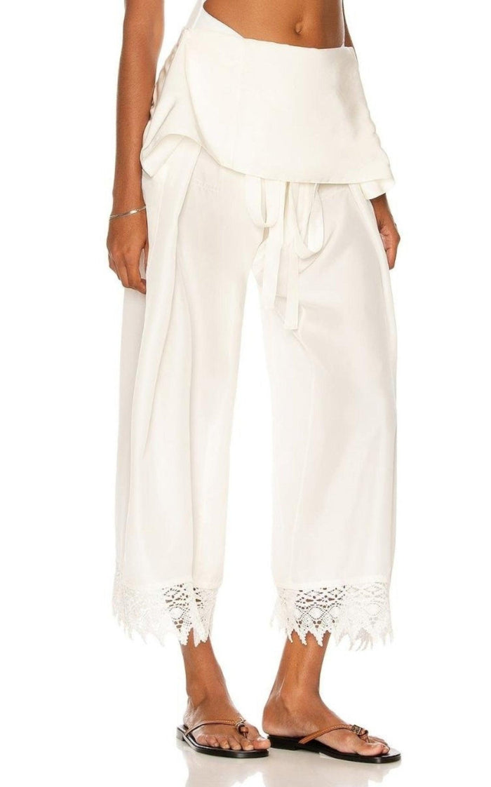 Loewe Ibiza Macramé Belted Trousers - Runway Catalog