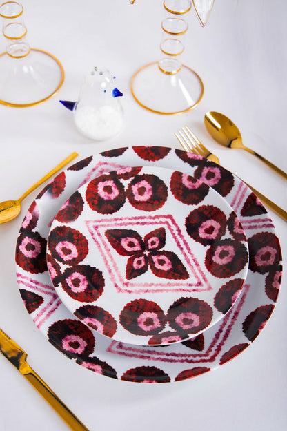 Ikat Maroon Plate