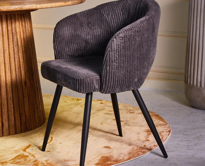 Iron Leaf Dining  Chair  – Modern Upholstered Dining Chair for Home & Café Grey