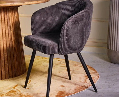 Iron Leaf Dining  Chair  – Modern Upholstered Dining Chair for Home & Café Grey
