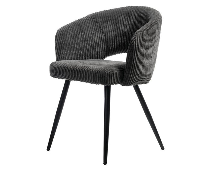 Iron Leaf Dining  Chair  – Modern Upholstered Dining Chair for Home & Café Grey