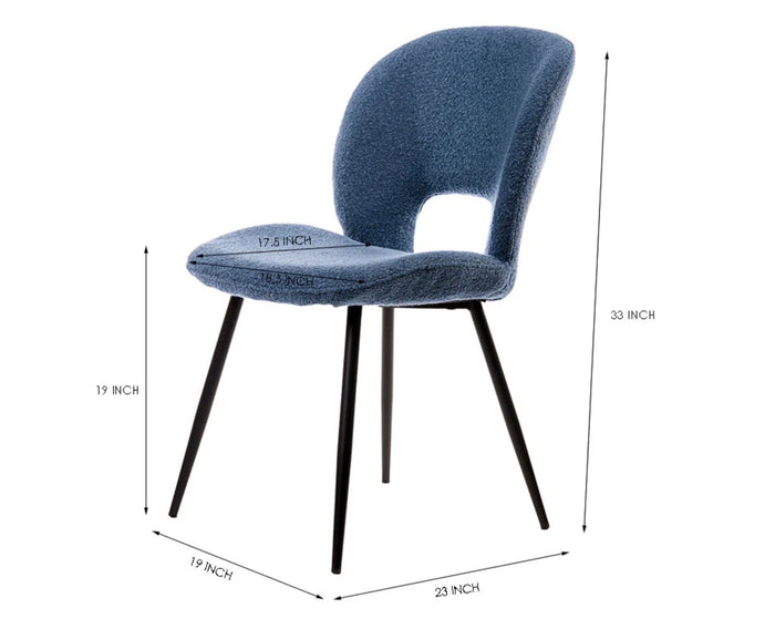 Ivoces Cotton Dining Chair – Modern Upholstered Dining Chair for Home & Café Blue