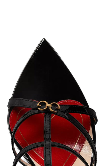 Gucci Jerry Patent Leather Cage Sandals - Runway Catalog