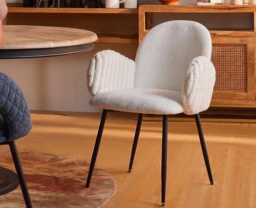 Jewel Jubilee Dining Chair – Modern Upholstered Dining Chair for Home & Café White