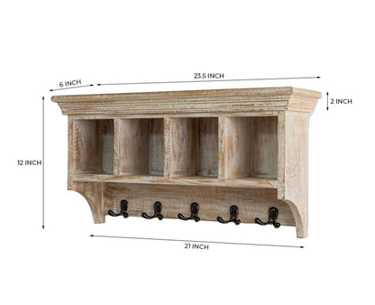 Kensington Wooden wall Shelve Hanger Furniselan Distressed White