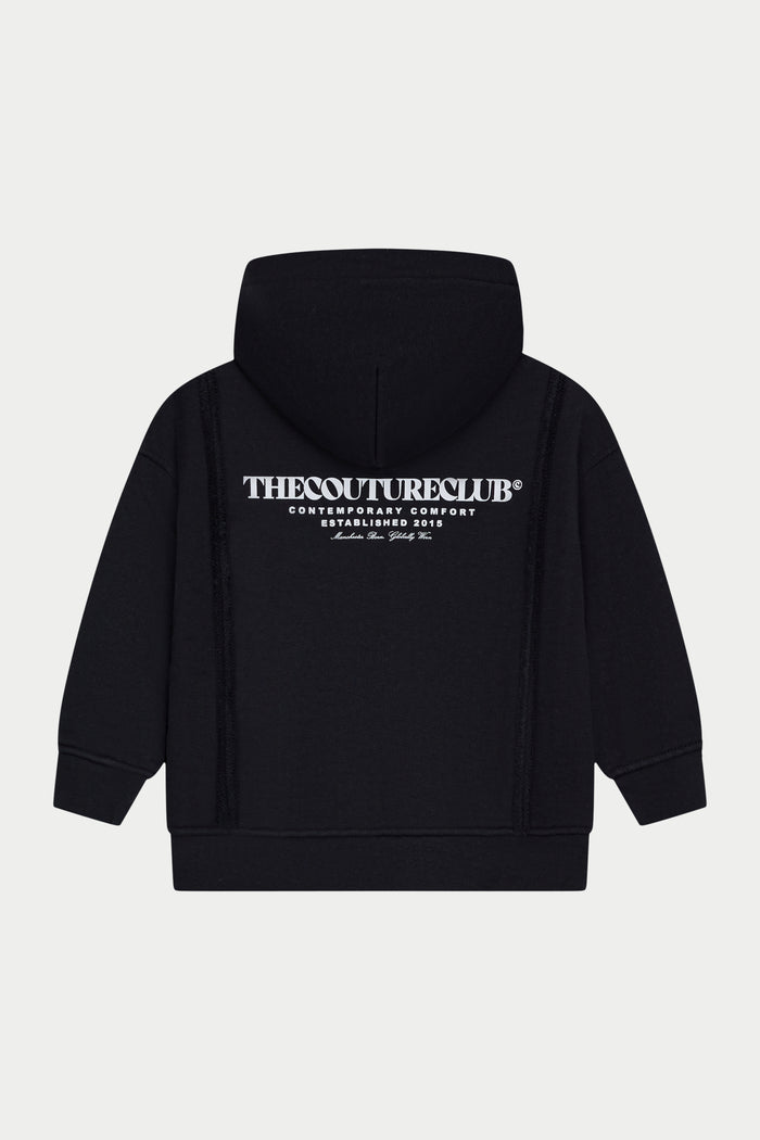 KIDS COPYRIGHT ZIP THROUGH HOODIE - BLACK
