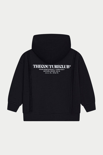 KIDS COPYRIGHT ZIP THROUGH HOODIE - BLACK