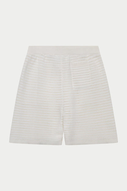 KNITTED SHORTS - WHITE