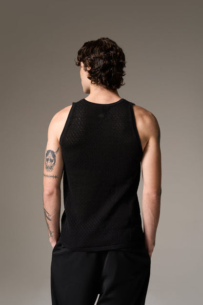 KNITTED VEST - BLACK
