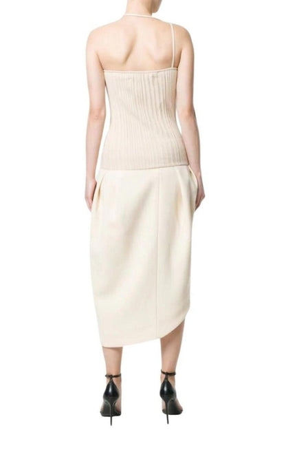 Jacquemus La Bomba Asymmetric Beige Midi Dress - Runway Catalog