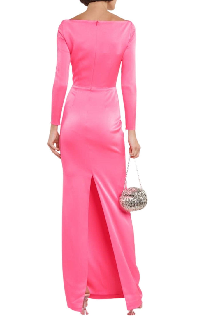 Alex Perry Lane Satin Crepe Off Shoulder Gown - Runway Catalog