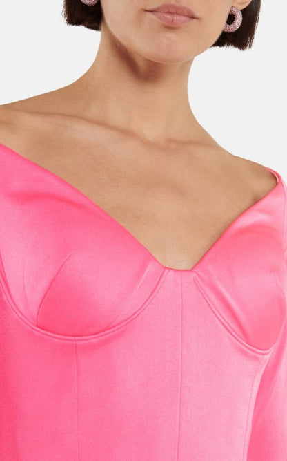 Alex Perry Lane Satin Crepe Off Shoulder Gown - Runway Catalog