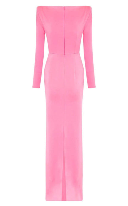 Alex Perry Lane Satin Crepe Off Shoulder Gown - Runway Catalog