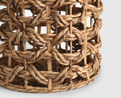 Lavander Woven Pouf – Modern Upholstered Dining Chair for Home & Café Natural Beige