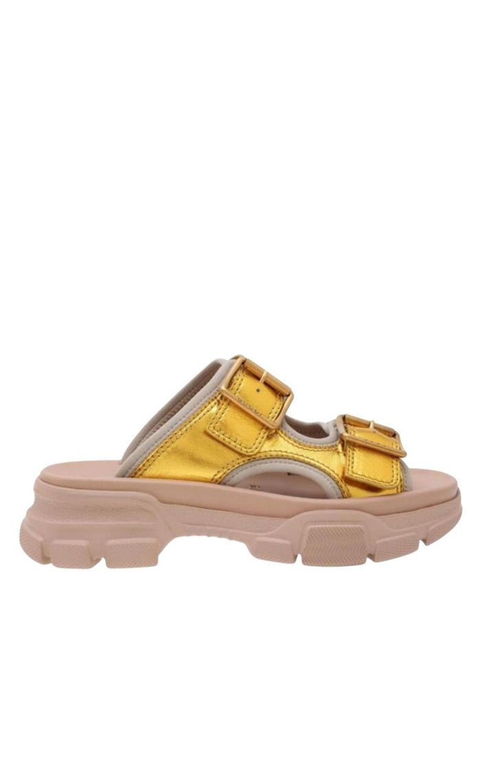 Gucci Leather Chunky Slide Sandals - Runway Catalog