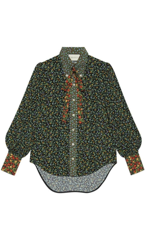 Gucci Liberty Floral Bow Detail Shirt - Runway Catalog