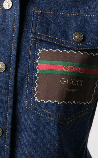 Gucci Logo - patch Denim Shirt - Runway Catalog