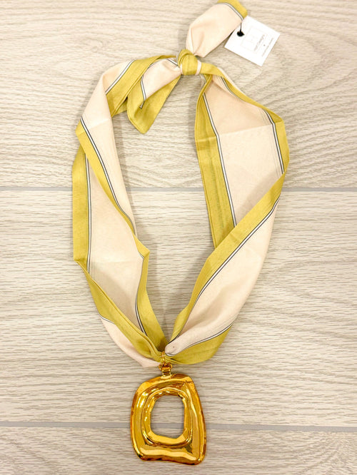 hart designs chartreuse scarf charm necklace