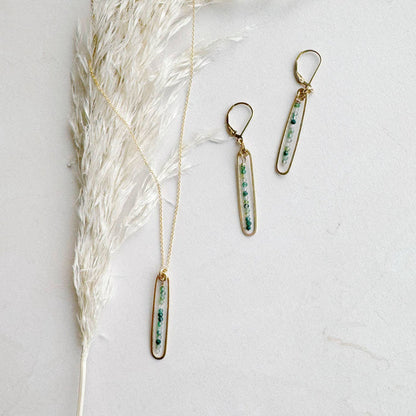 Lyric | Gold Filled Handmade Drop Earrings | Green Agate