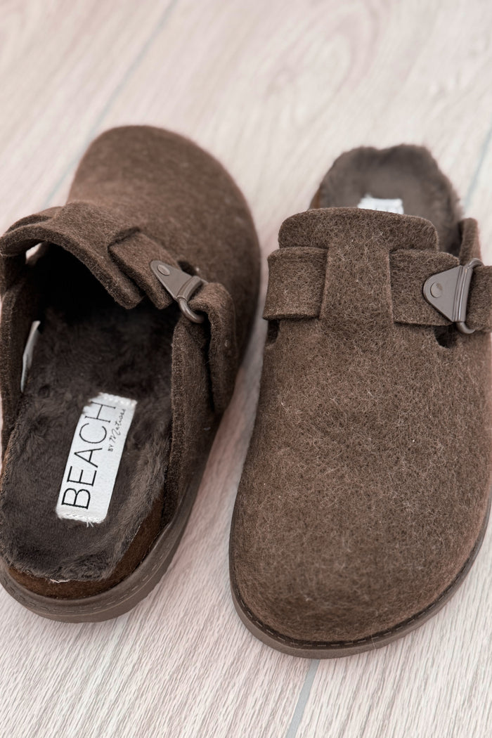 matisse portland potato shoes slides coffee brown details