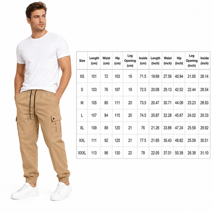 Men Cargo Workwear Pants Loose Fit Outdoor Utility Wear