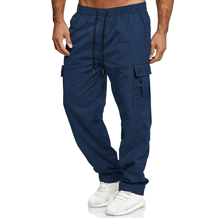 Men Cargo Workwear Pants Loose Fit Outdoor Utility Wear