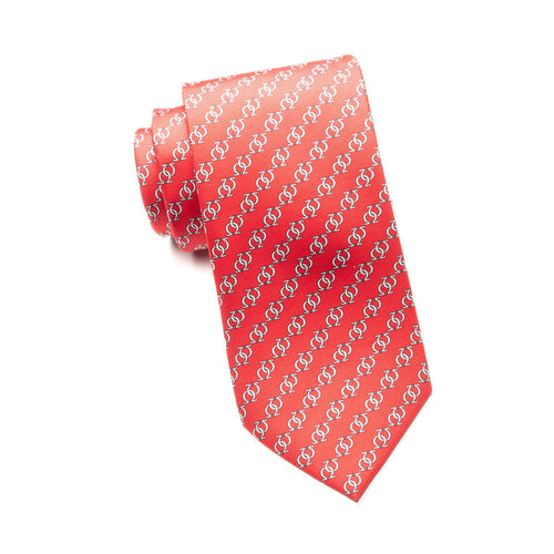 Mens Ledberry Silk Tie – Crimson Aqua Monogram