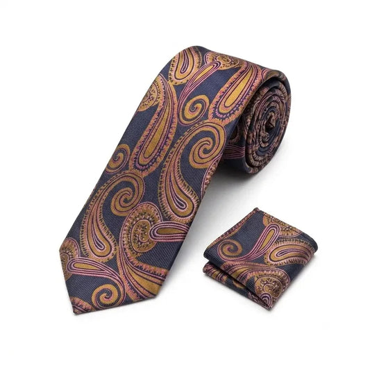 Men's Purple Paisley Design Necktie KR 231