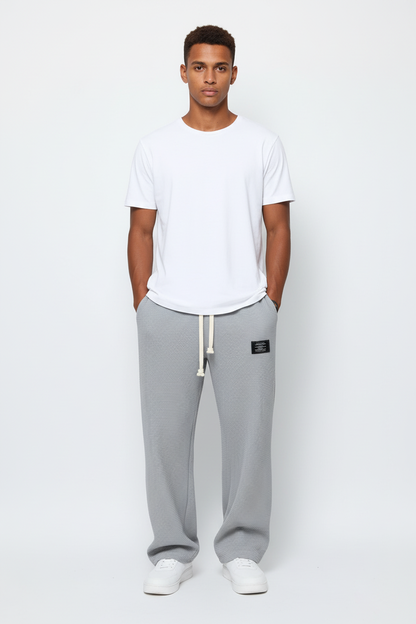 waffle straight pants men textured waffle fabric close detail