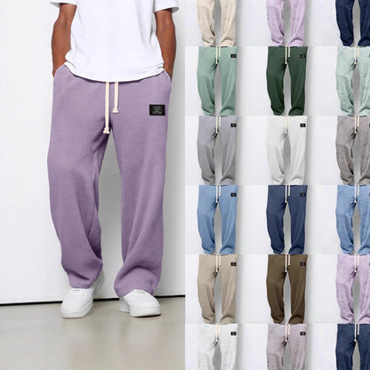 waffle straight pants men autumn outfit minimal styling