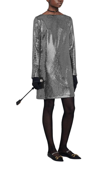 Gucci Metallic Dotted Jersey Dress - Runway Catalog