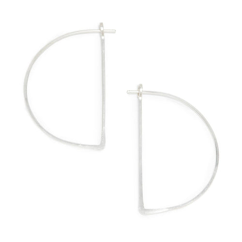 Minimal Hoop Earrings - Half Circle Half Moon