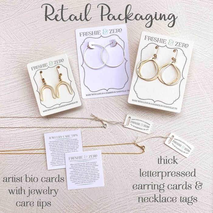 Minimal Hoop Earrings - Half Circle Half Moon
