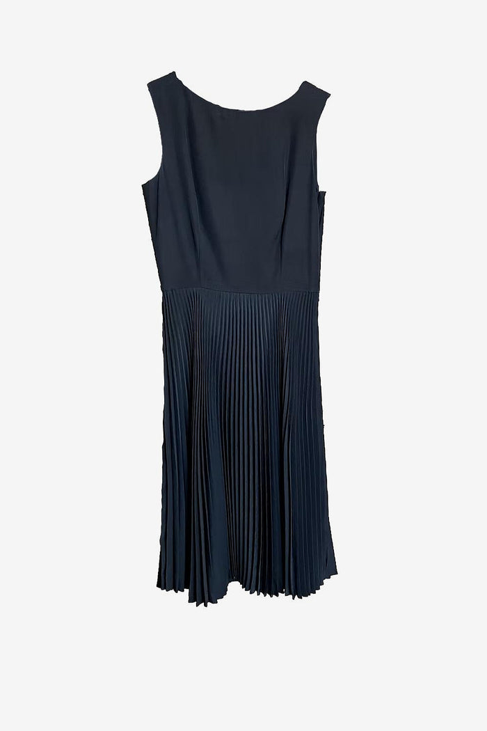 Miu Miu Black Pleated Midi Dress image 0