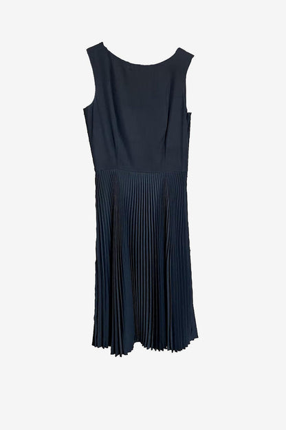 Miu Miu Black Pleated Midi Dress image 0