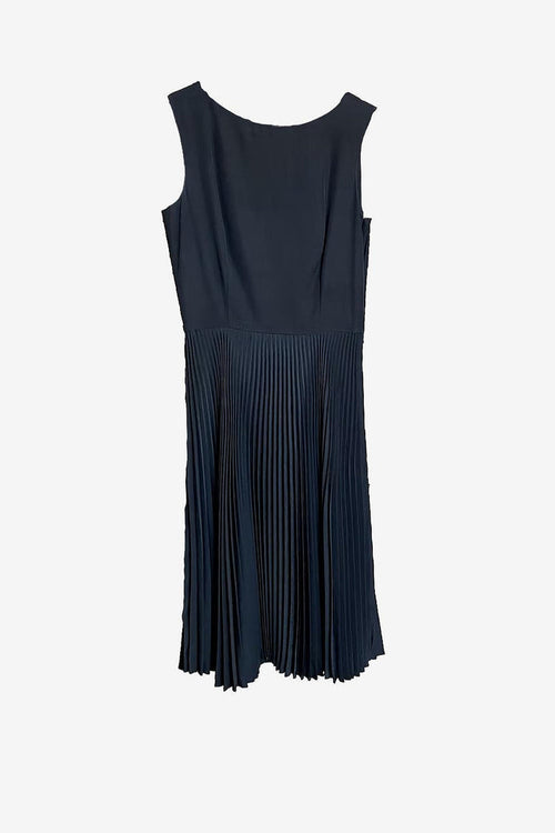 Miu Miu Black Pleated Midi Dress image 0