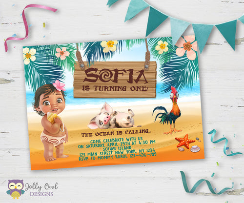 Moana  Birthday Party Invitation
