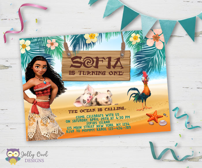 Moana  Birthday Party Invitation