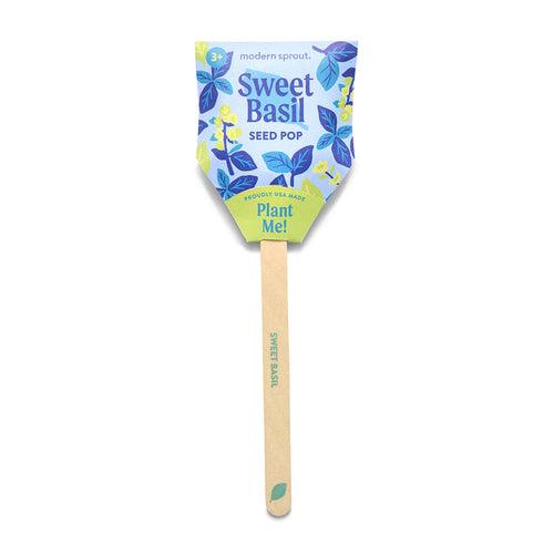 Modern Sprout Garden Seed Pop - Sweet Basil | Custom Branded | Lemon Print