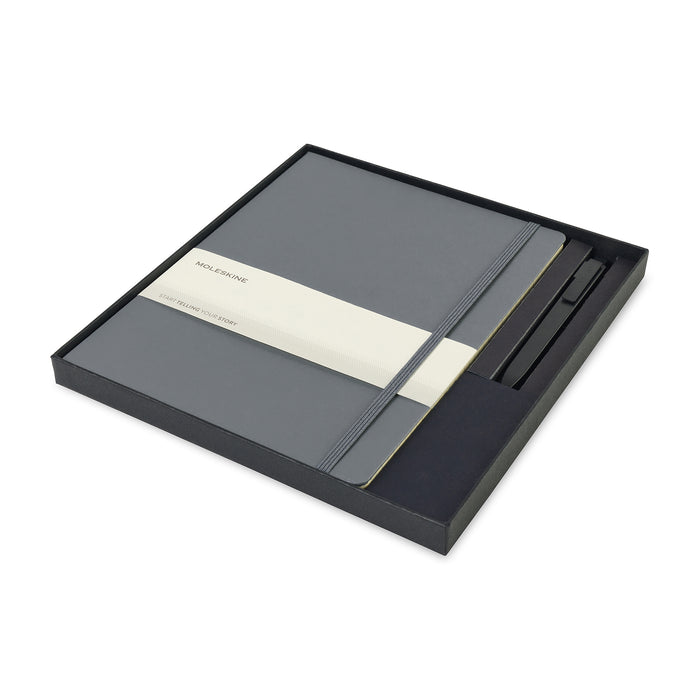 Moleskine® X-Large Notebook and GO Pen Gift Set