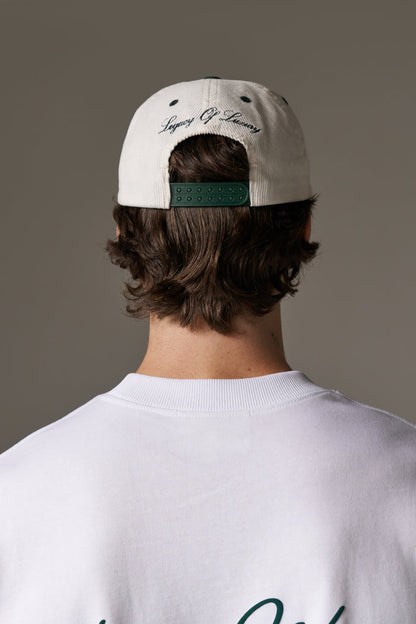 MONOGRAM CORD CAP - FOREST GREEN