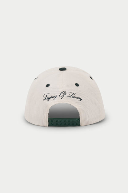 MONOGRAM CORD CAP - FOREST GREEN