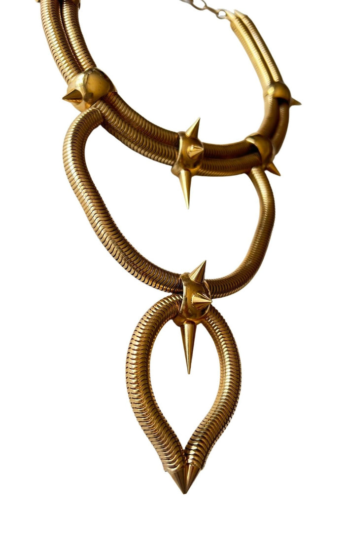 Ela Stone Multi Chain Spike Necklace - Runway Catalog
